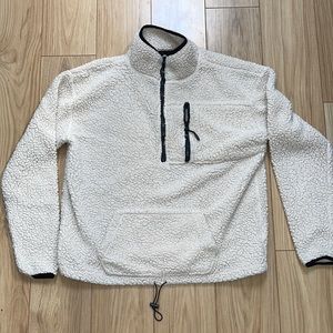 Greige Teddy Quarter Zip with waist cinch TBD G